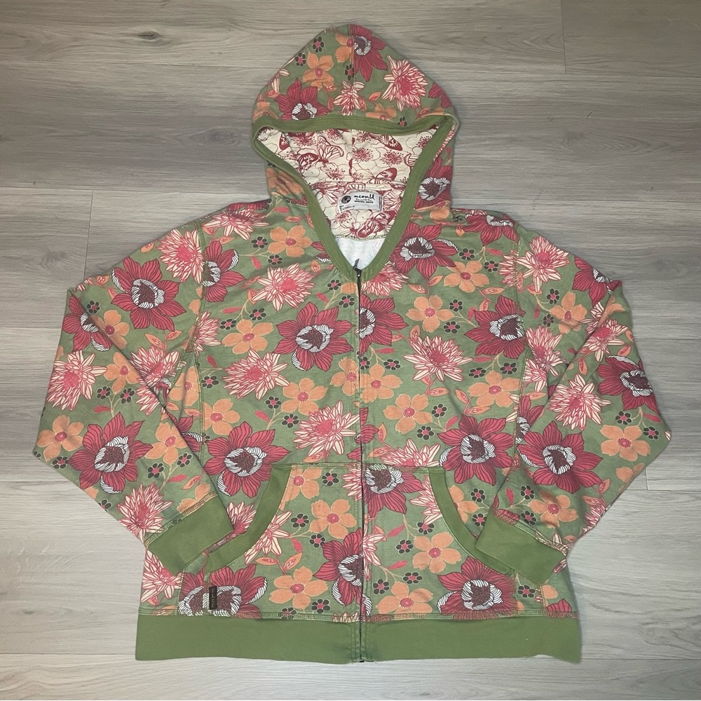 ONE WORLD Live & Let Live Floral Butterfly Hoodie XL/1X Boho Hippie Fairy Y2K